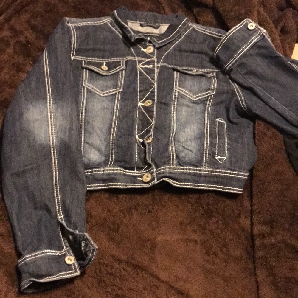 Denim jacket waist length. Never worn